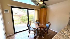Gold River house for rent - a dining room with a table and a sliding glass door