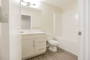 Edmonton apartment for rent - a bathroom with a toilet and a sink