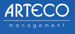 Ontario apartment for rent - A blue sign with white letters spelling ARTECO management.