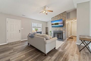 Richlands house for rent - a living room with a couch and a fireplace