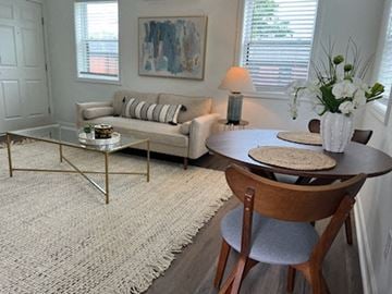 Durham apartment for rent - a living room with a table and a couch