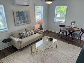 Durham apartment for rent - a living room with a couch and a coffee table