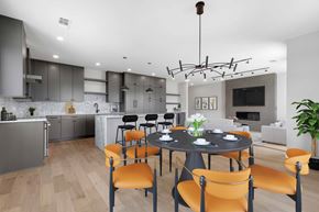 Denver apartment for rent - a dining room and kitchen with a table and chairs