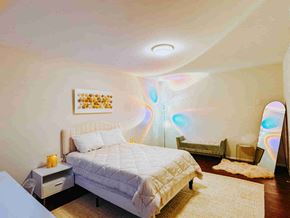 Alexandria apartment for rent - a bedroom with a bed and a mirror