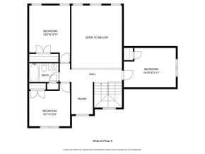Jacksonville house for rent - A black and white image of a floor plan for a two bedroom apartment.