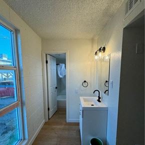 Phoenix apartment for rent - a small bathroom with a sink and a window