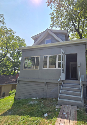 Cincinnati house for rent - the front of the house has been remodeled and is ready to be painted