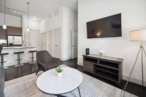 Richardson house for rent - a living room with a table and a television