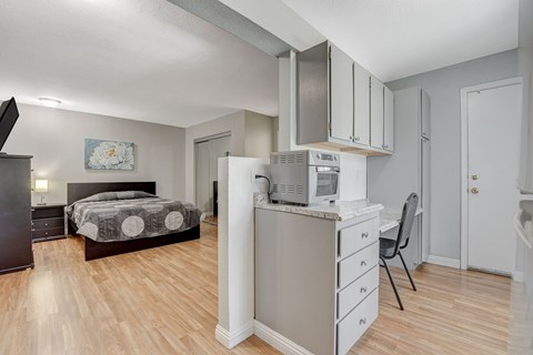 Floor plan for 1 bed, 1 bath, 500 sqft
