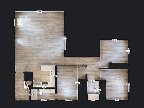 Floor plan for 3 beds, 2 baths, 1743 sqft