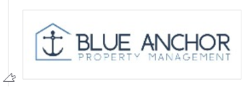 Quinte West apartment for rent - A logo for Blue Anchor Property Management featuring a blue anchor.