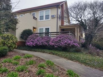 Black Mountain apartment for rent - a yellow house with purple flowers in front of it