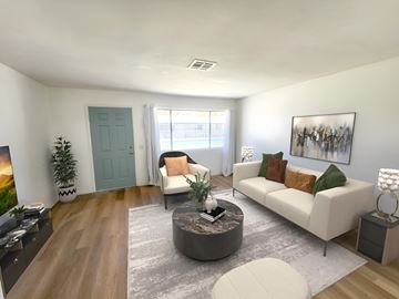 Palm Desert apartment for rent - a living room with a couch and a coffee table