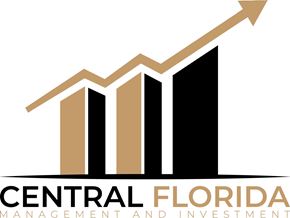 Orlando house for rent - A logo for Central Florida Management and Investment with a graph and an upward trending arrow.