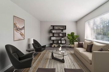Atlanta apartment for rent - a living room with a couch and chairs