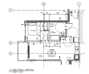 Halifax apartment for rent - A drawing of a floor plan for a 1 bedroom apartment.