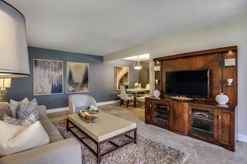 Greenbelt apartment for rent - a living room with a fireplace and a television
