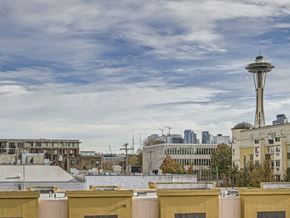 Seattle apartment for rent - View of the Space Needle and the Seattle skyline from 509 1st.