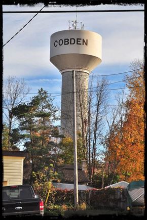 Cobden apartment for rent - a water tower with the word on it