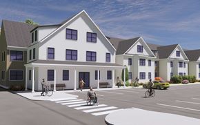 Hudson apartment for rent - Architects rendered drawing of new apartment building