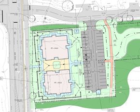 Clifton Park apartment for rent - a schematic of the site plan for the new school building
