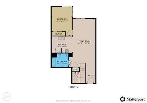 Floor plan for 3 beds, 3 baths, 1480 sqft