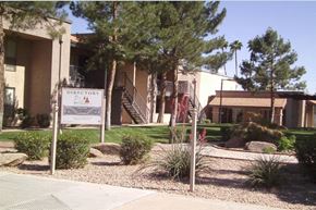 Phoenix apartment for rent - a building with a sign in front of it
