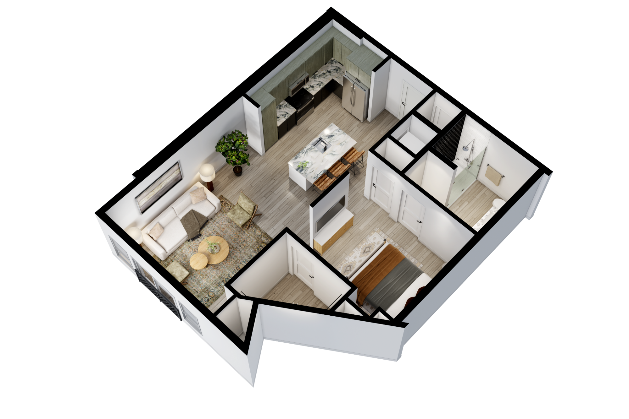 Floor plan for studio, 1 bath, 788 sqft