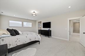 Boise house for rent - a large bedroom with a bed and a tv