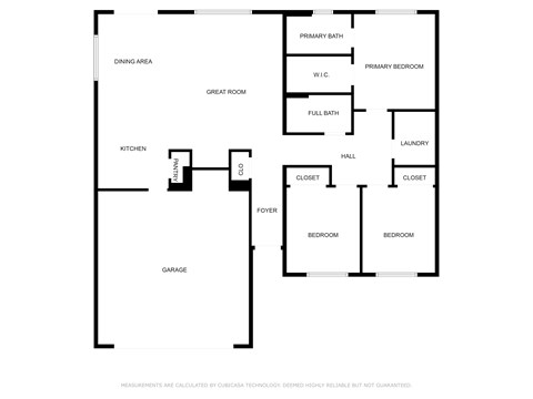 Floor plan for 3 beds, 2 baths, 1250 sqft