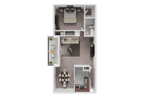 Floor plan for 1 bed, 1 bath, 1000 sqft