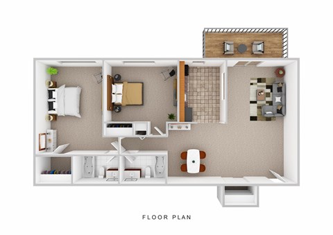 Floor plan for 2 beds, 2 baths, 940 sqft