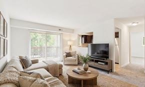 Catonsville apartment for rent - A bedroom with a large bed and a television.