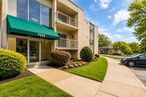 Windsor Mill apartment for rent - A building with the number 7224 on it has a green awning.