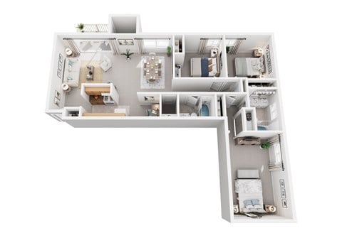 Floor plan for 3 beds, 2 baths, 1468 sqft