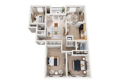 Floor plan for 3 beds, 1.5 baths, 939 sqft