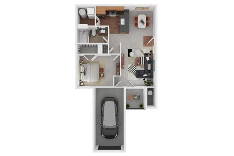 Floor plan for 1 bed, 1 bath, 850 sqft
