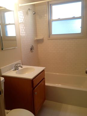 Washington apartment for rent - a bathroom with a sink and a toilet and a tub