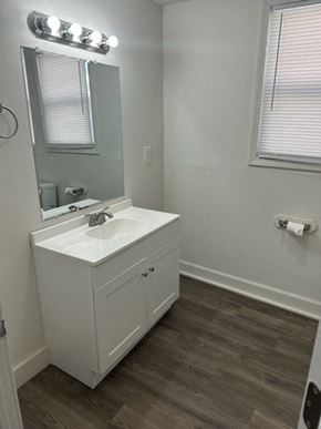 Lima house for rent - a bathroom with a white sink and a mirror