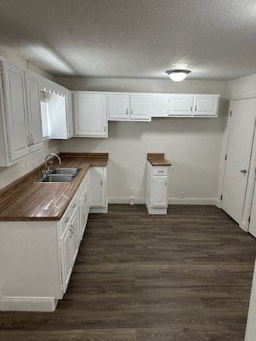 Lima house for rent - a small kitchen with white cabinets and a sink