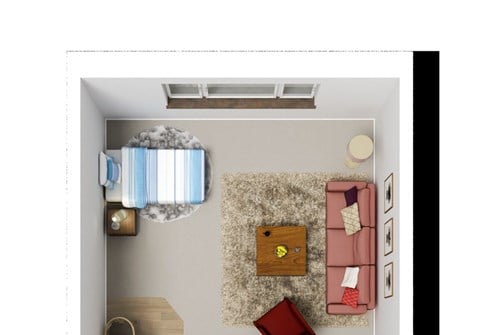 Floor plan for studio, 1 bath, 400 sqft