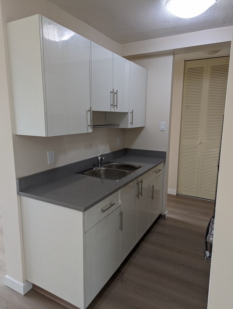 Floor plan for 1 bed, 1 bath, 596 sqft