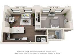 Floor plan for 1 bed, 1 bath, 850 sqft