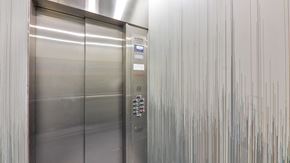 Los Angeles apartment for rent - a stainless steel elevator in a building