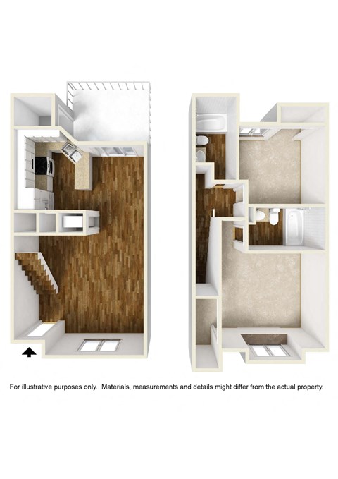 Floor plan for 2 beds, 2 baths, 868 sqft