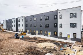 Newark apartment for rent - a large building with a construction site in front of it