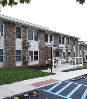 Dushore apartment for rent - an apartment building with a ramp in front of it