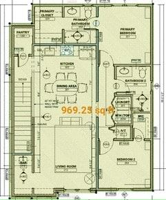 San Antonio apartment for rent - a floor plan of a house with a lot of furniture and a garage