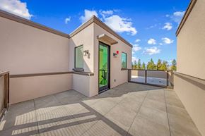 Sunnyvale house for rent - the private balcony has a view of the pool and the trees