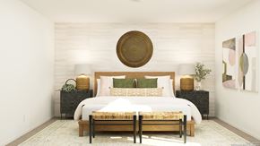 San Antonio house for rent - a bedroom with a bed and a rug on the floor